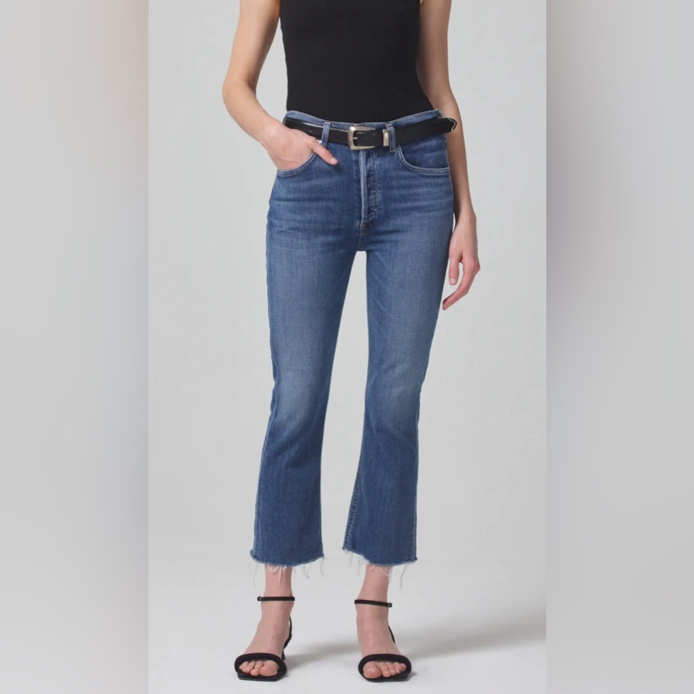 Citizens of Humanity Isola Mid Rise Cropped Boot Jeans, Size 31 EUC
